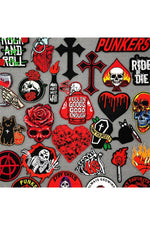 Edgy Punk Embroidered Patch Set