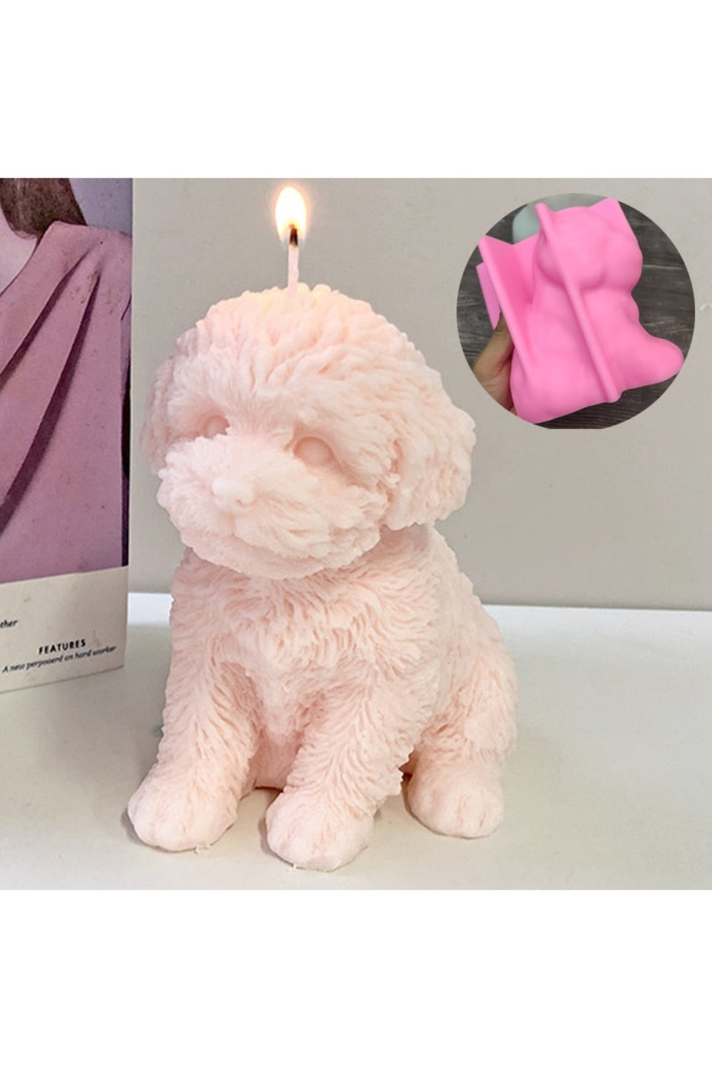 Cuddly Teddy Dog Candle Mold