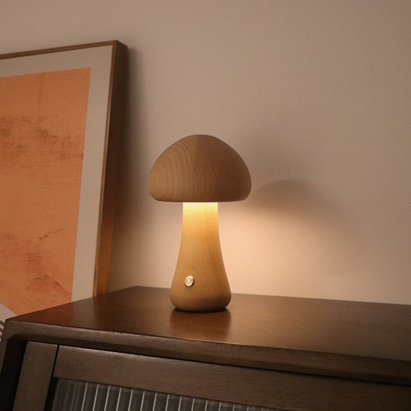 Mushroo Wooden Night Light