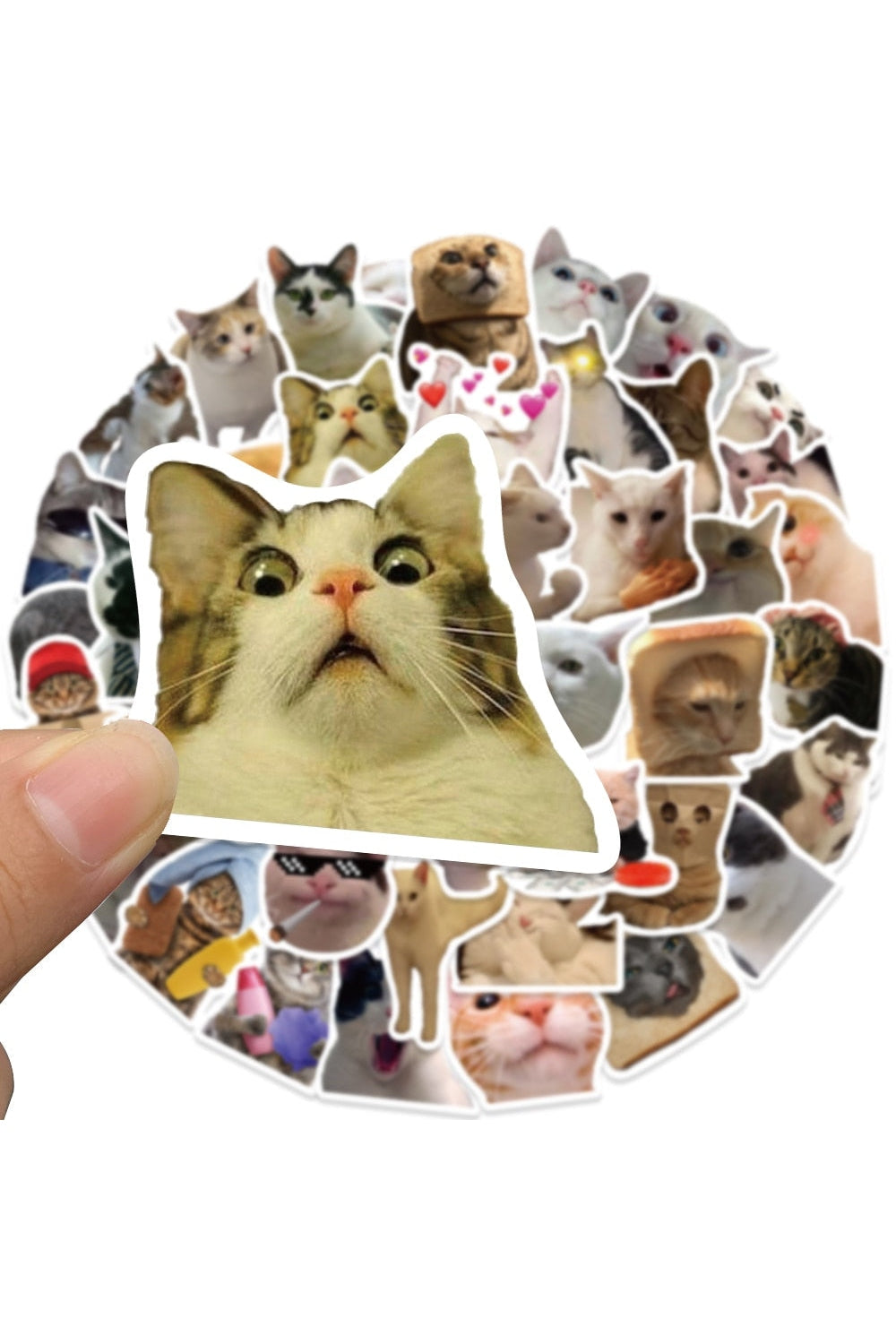 Waterproof Cat Fun Stickers 50PCS