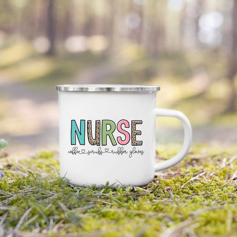 Nurse Life Themed Enamel Mug