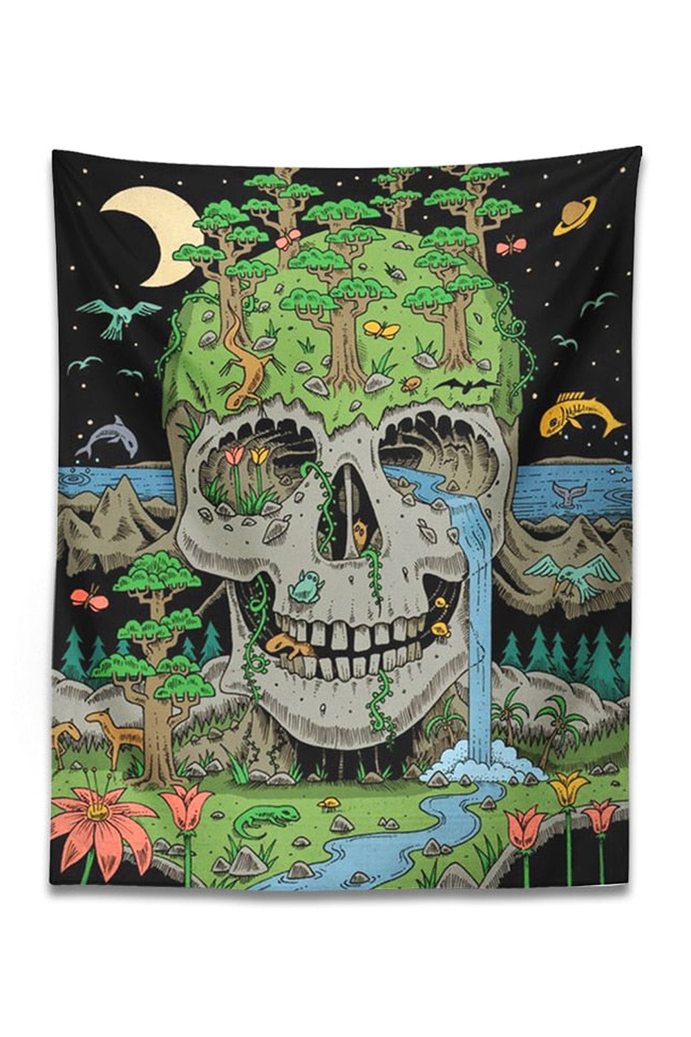 Mystical Skull Psychedelic Tapestry