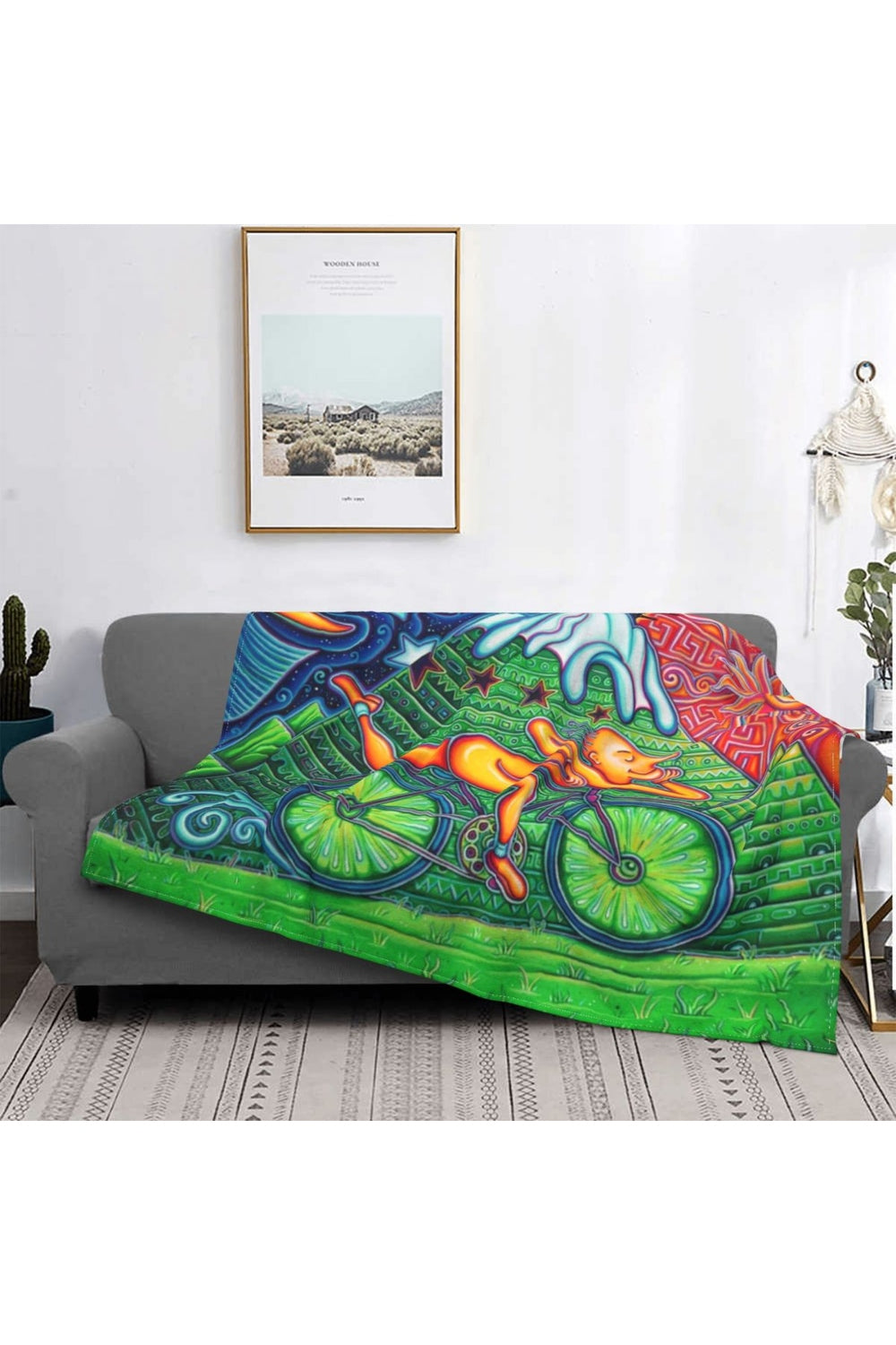 Albert Hoffman Bicycle Day Throw Blanket