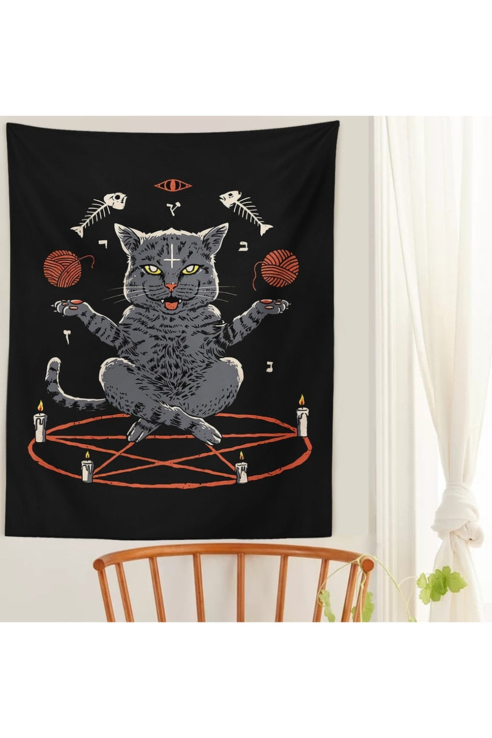 Mystical Cat Divination Tapestry