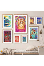 Louis Wain Cats Psychedelic Poster