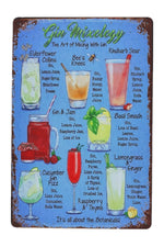 Cocktails Themed Metal Poster