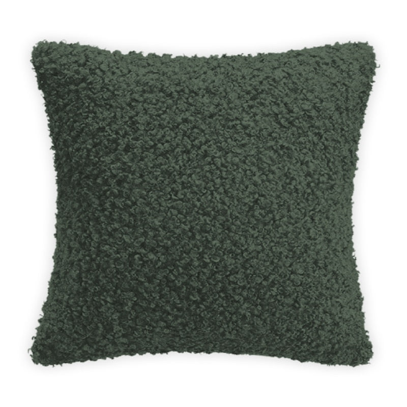 Grey Teddy Boucle Pillow Cover