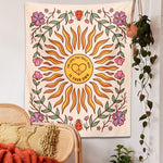 Vintage Celestial Flower Tapestry