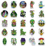 Green Alien Psychedelic Scrapbooking Stickers