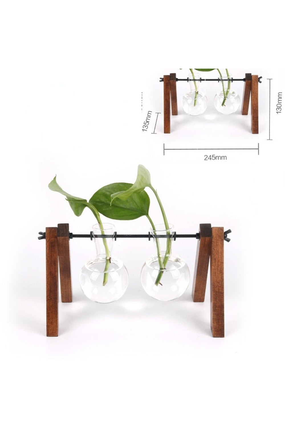 Wooden Hydroponic Plant Vases