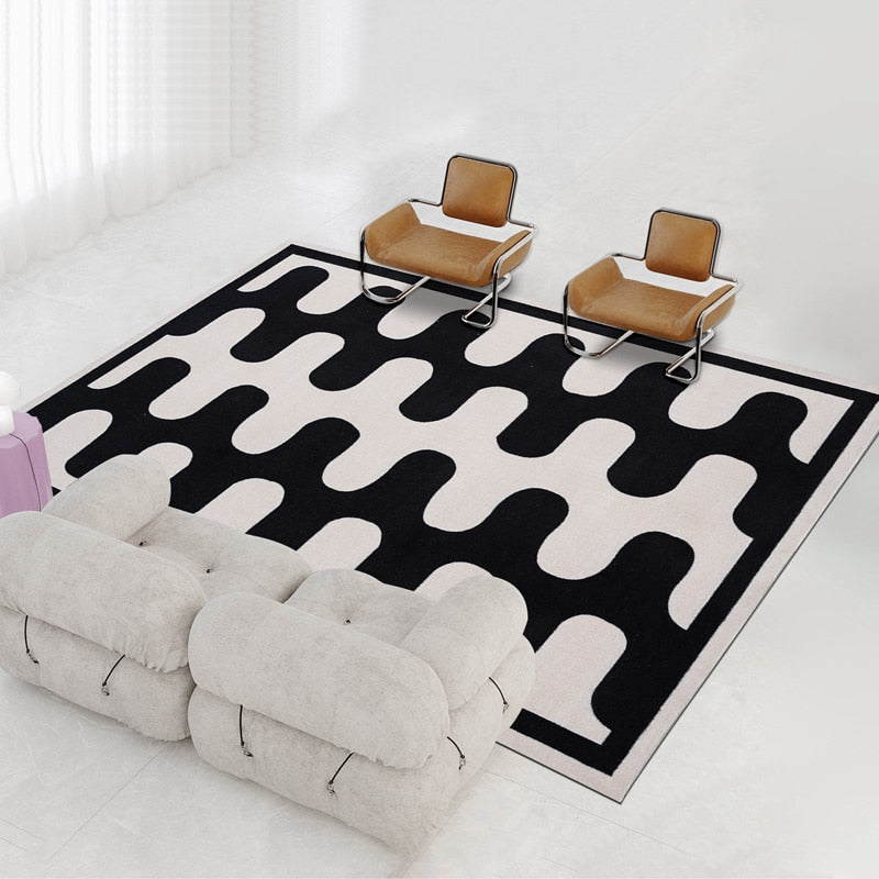 Checkerboard Plush Bedroom Rug