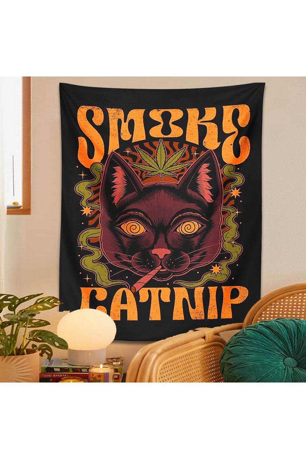 Smoke Catnip Psychedelic Wall Tapestry