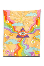 Vibrant Trippy Rainbow Tapestry