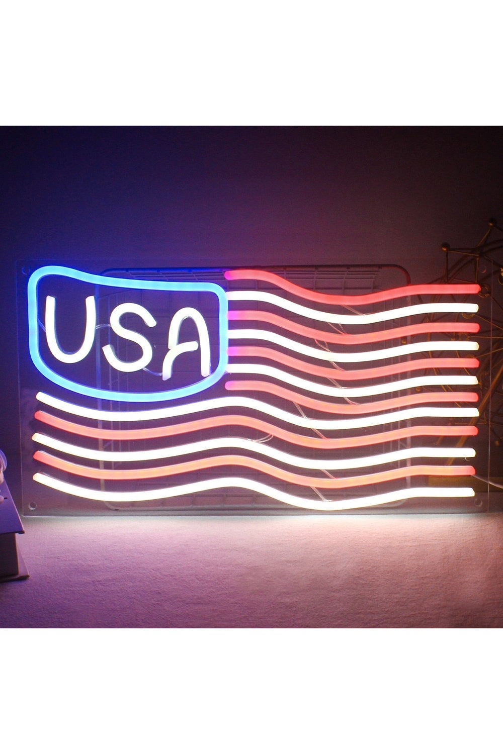 American Flag Neon Light Display