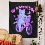 Grunge Cute Cat Tapestry