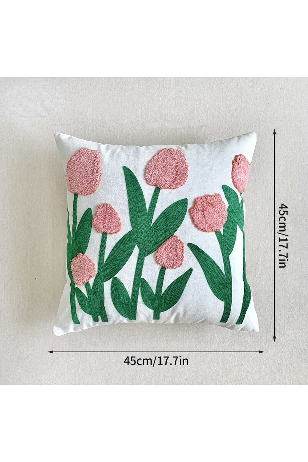 Floral Embroidery Pillow Elegance