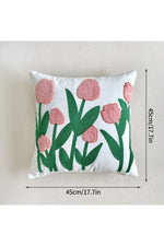 Floral Embroidery Pillow Elegance