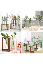 Wooden Hydroponic Plant Vases