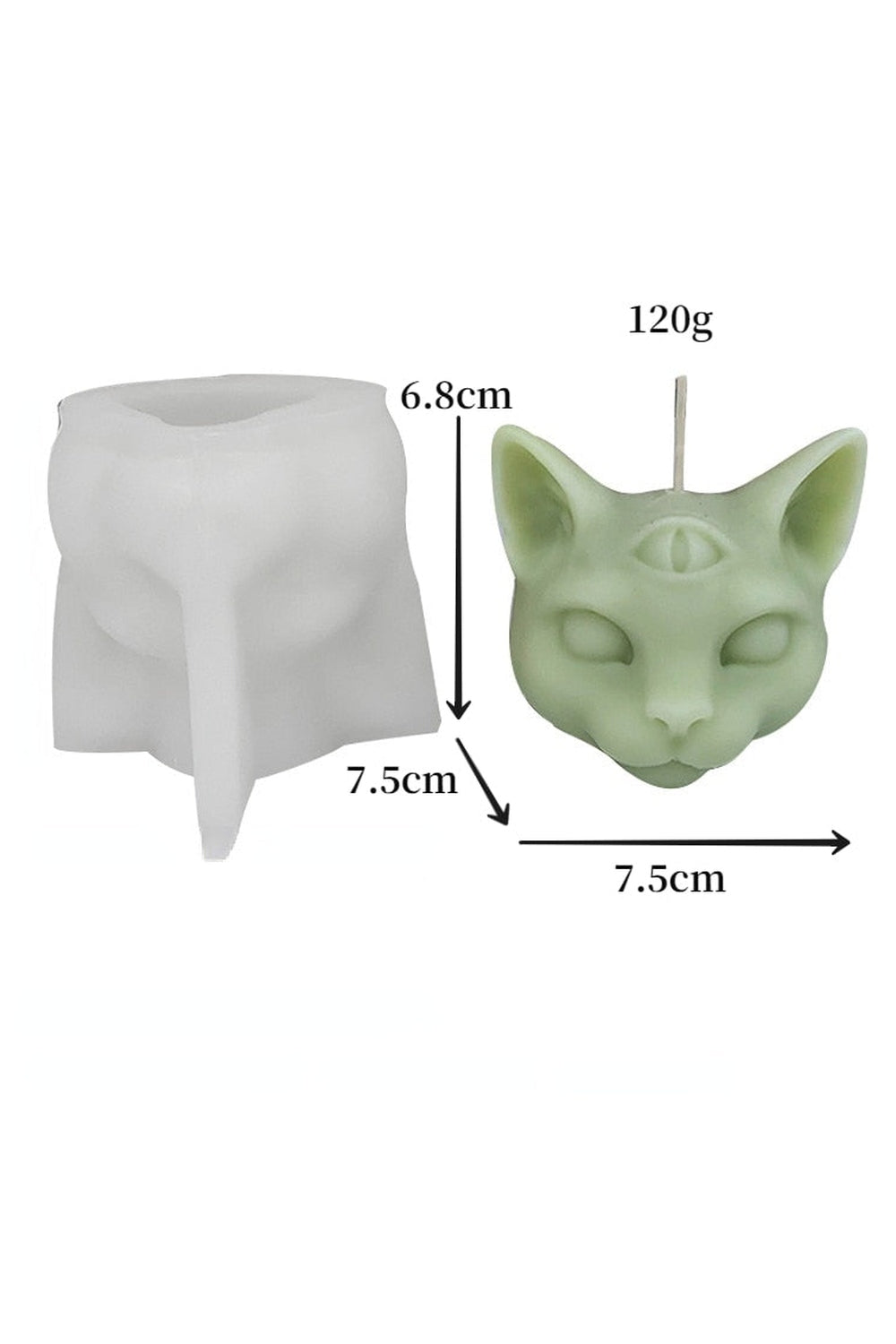 Three-Eyes Cat Unique Candle Mold