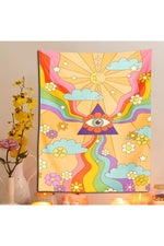 Vibrant Trippy Rainbow Tapestry