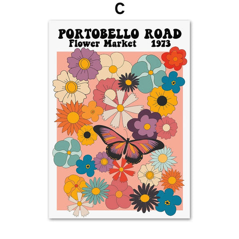 Psychedelic Flowers Market Canvas Posters