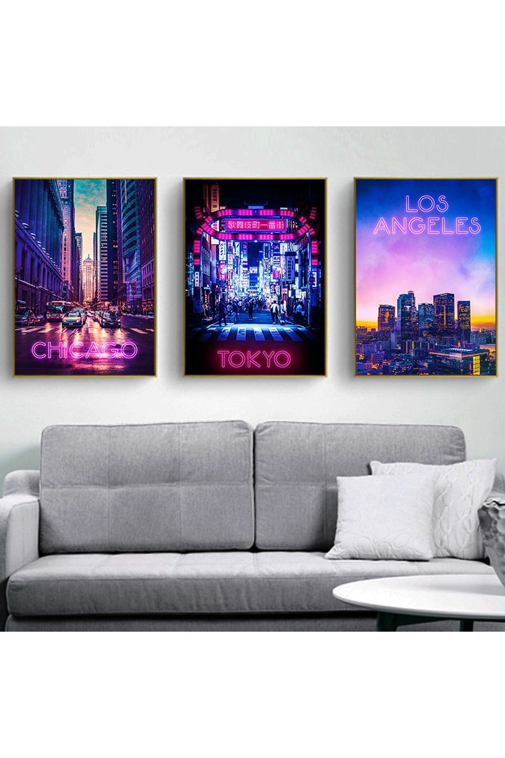 Night Capitals Neon Lights Posters