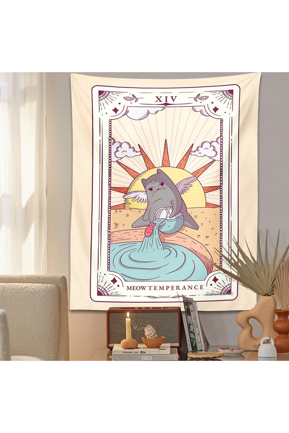 Charming Cat Tarot Wall Tapestry