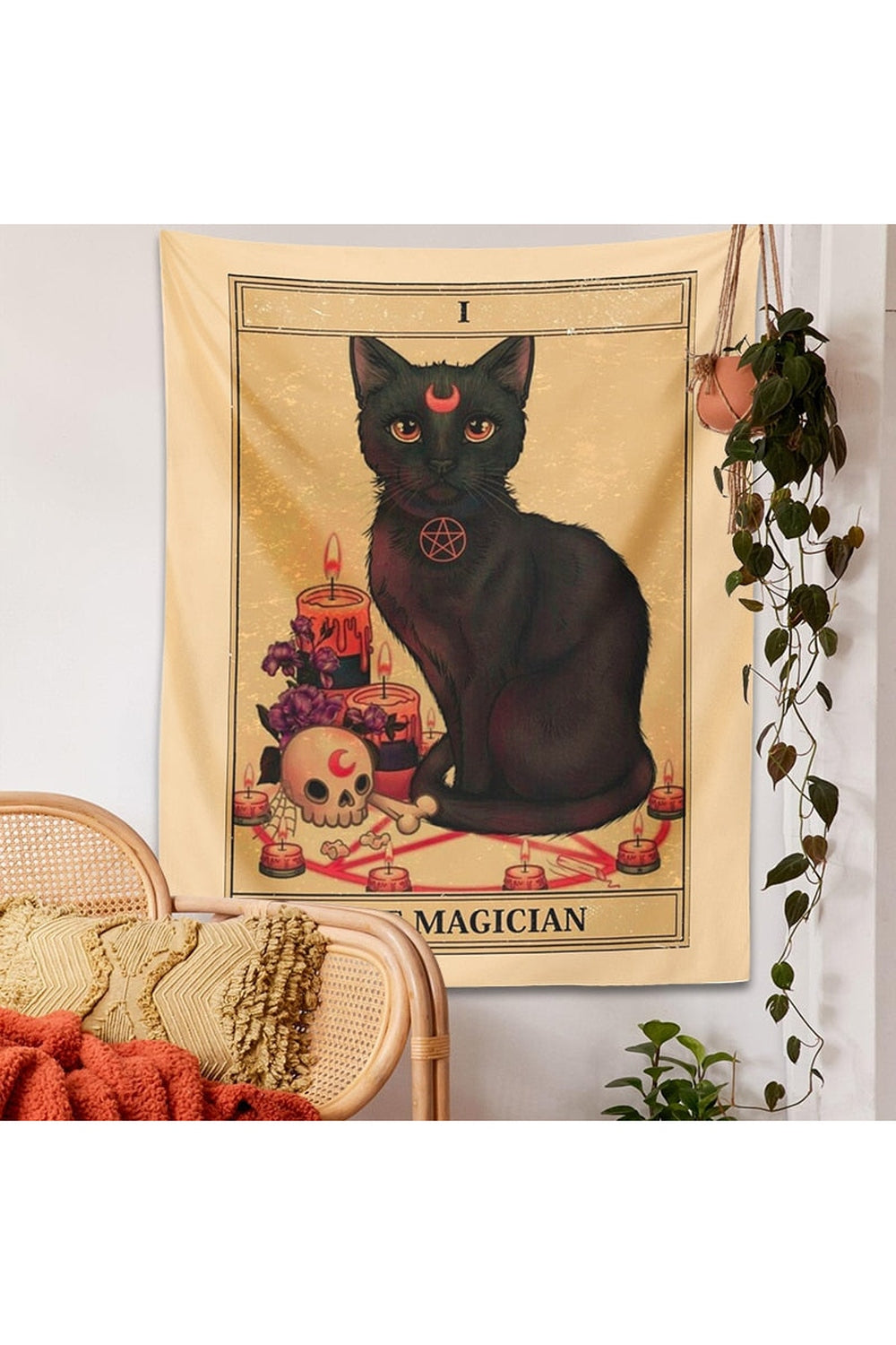 Magician Cat Fantasy Tapestry