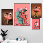 Indie Astronaut Toilet Humor Canvas Poster