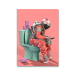 Indie Astronaut Toilet Humor Canvas Poster