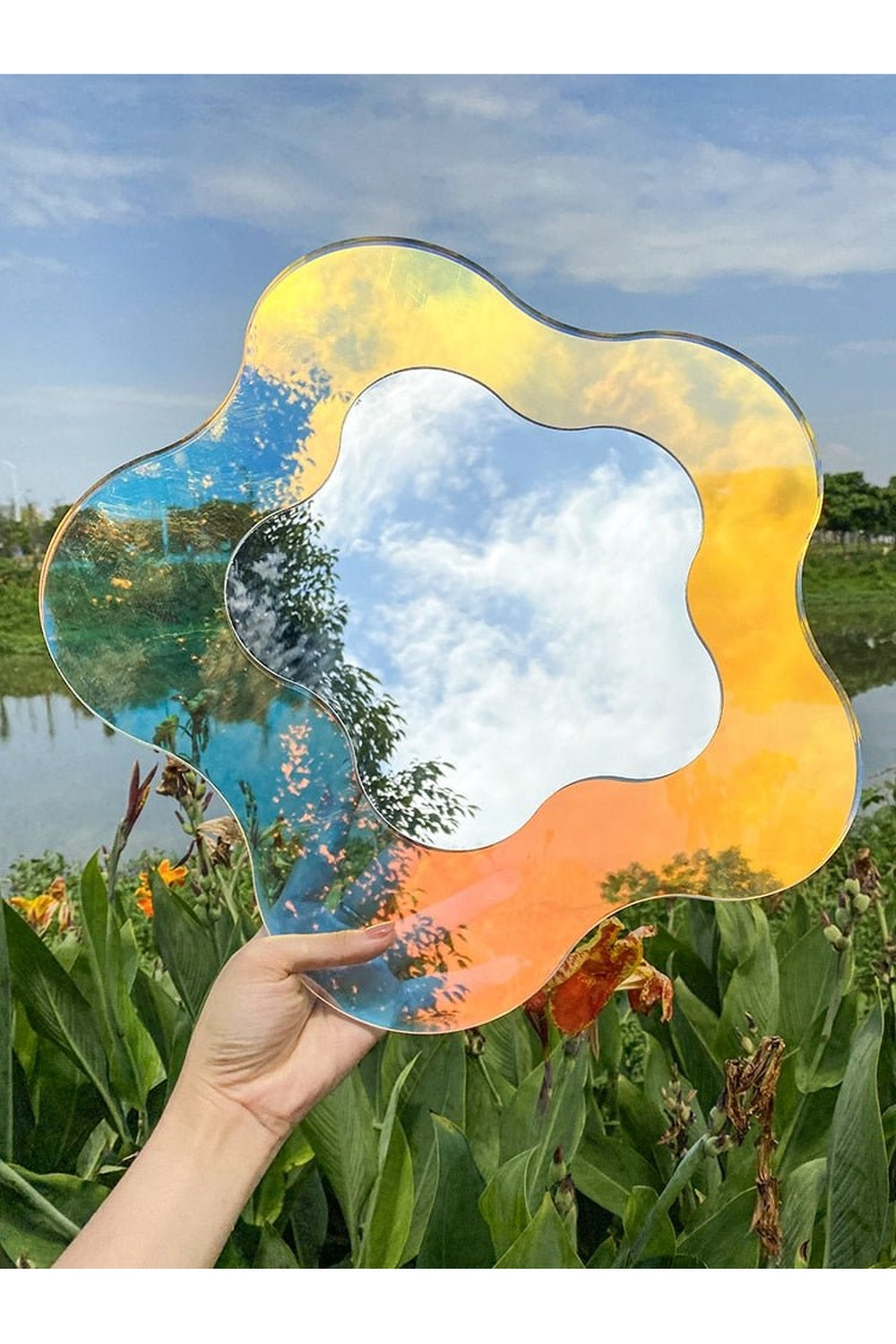 Acrylic Flower Decorative Mirror