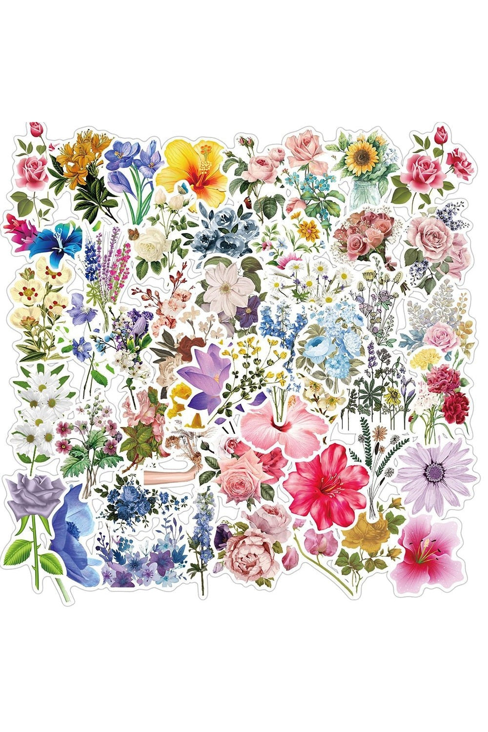 Vibrant Floral Decal Set