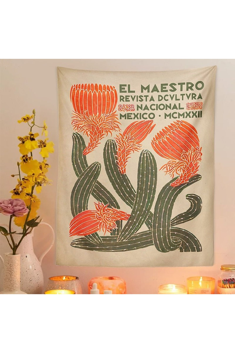 Mexican Botanical Art Tapestry