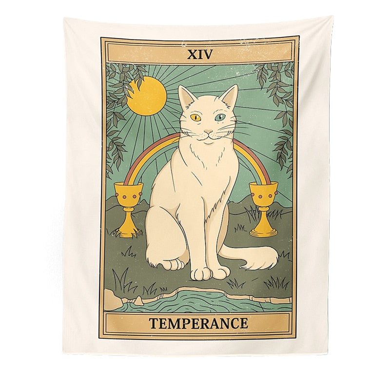 Aesthetic Cat Divination Tarot Tapestry