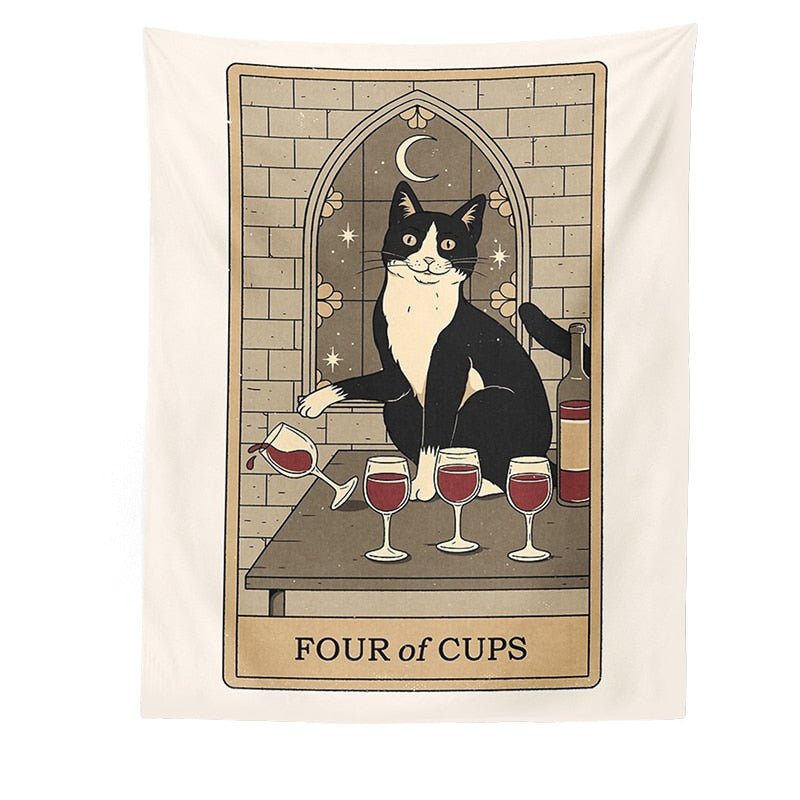 Aesthetic Cat Divination Tarot Tapestry