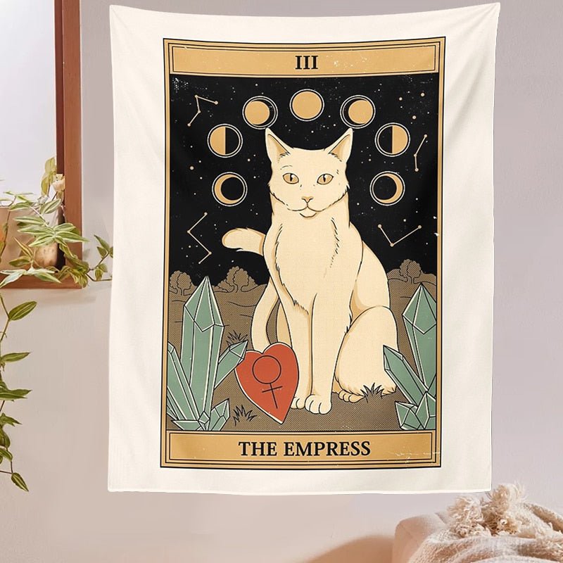 Cat Divination Tarot Wall Tapestry