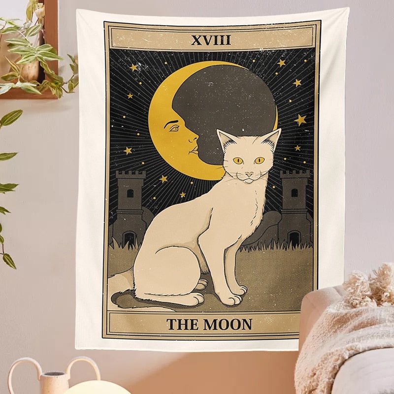 Aesthetic Cat Divination Tarot Tapestry