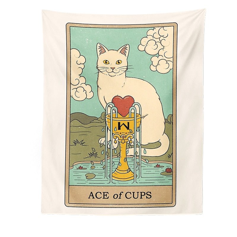 Aesthetic Cat Divination Tarot Tapestry