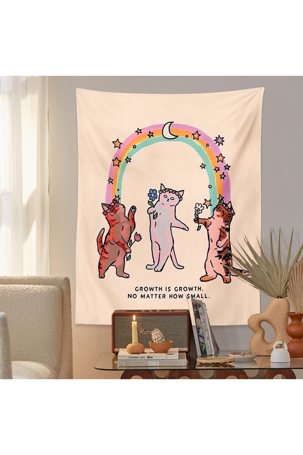 Cat Rainbow Ceremony Wall Tapestry