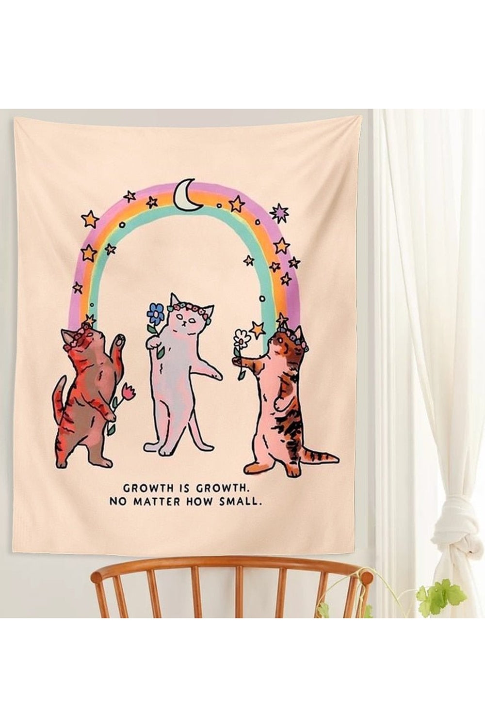 Cat Rainbow Ceremony Wall Tapestry