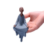 Aesthetic Clay Seated Monk Figurine