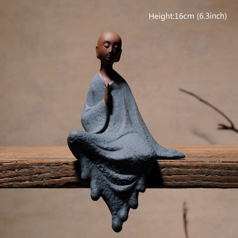 Clay Monk Figurine Decor