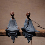 Clay Monk Figurine Decor