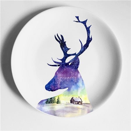 Aesthetic Colorful Deer Plates