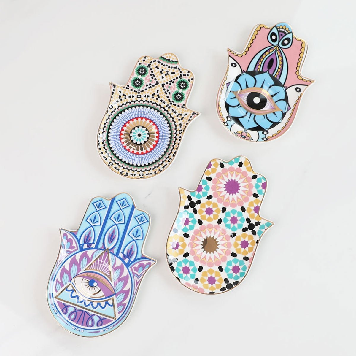 Aesthetic Colorful Hamsa Plates