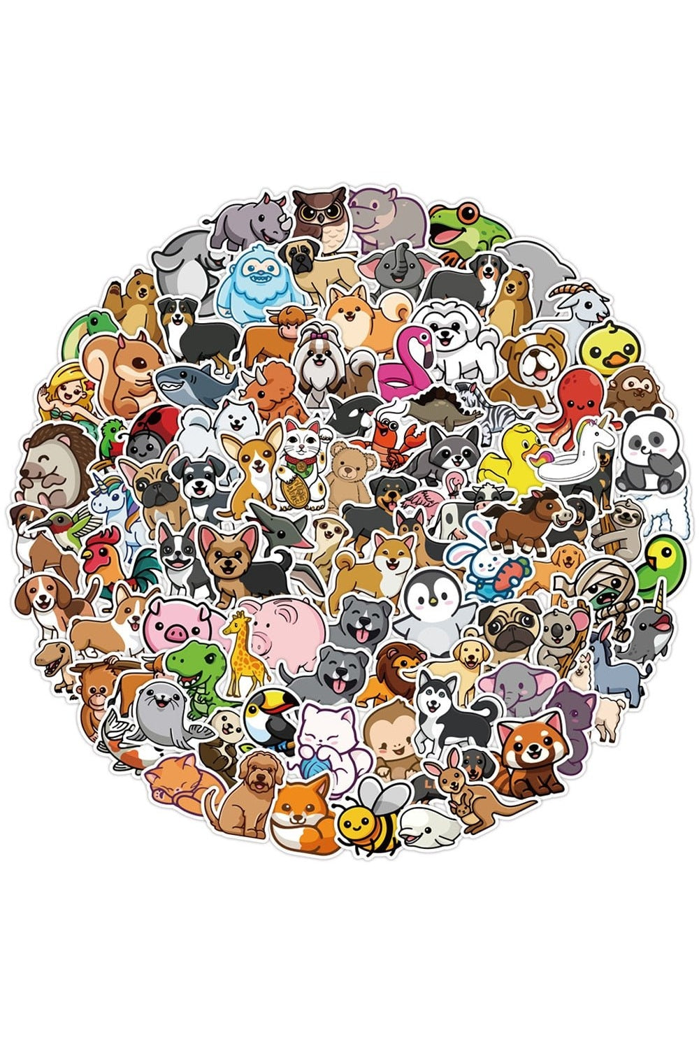 Cartoon Animal Stickers Set