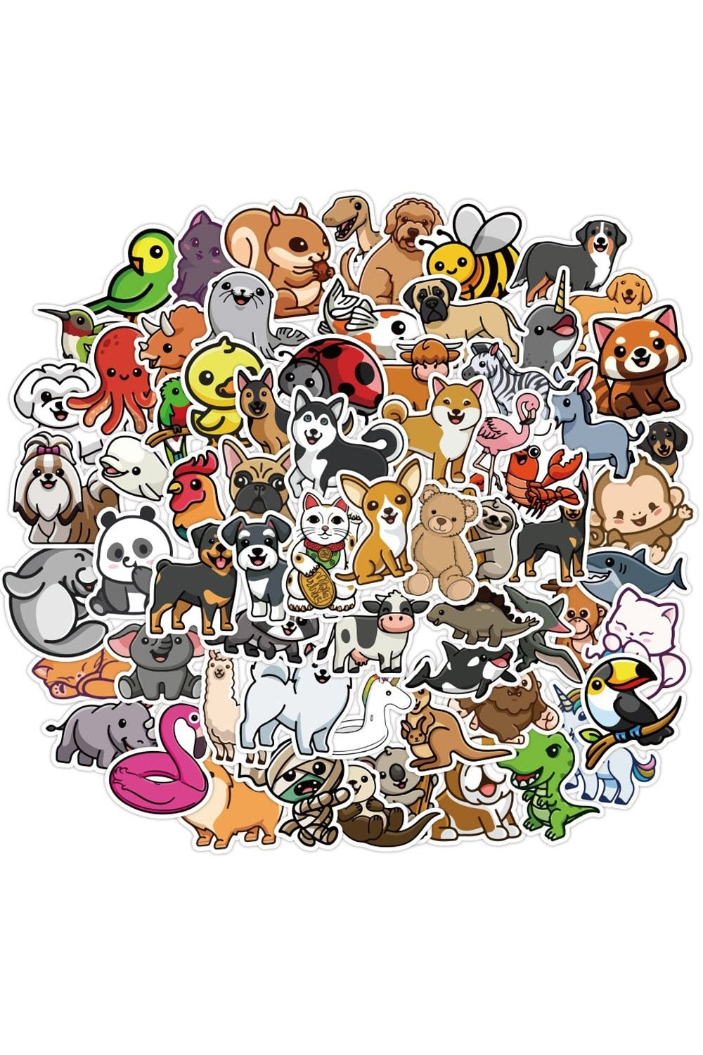 Cartoon Animal Stickers Set