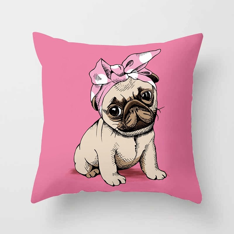 Aesthetic Cute Pug Pillow Case