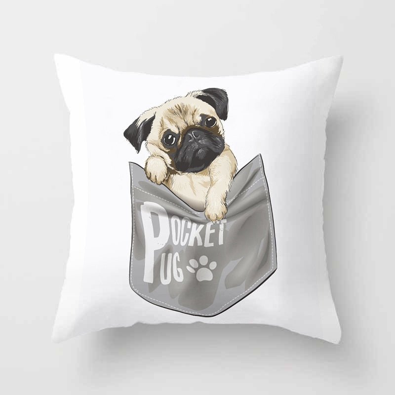 Aesthetic Cute Pug Pillow Case