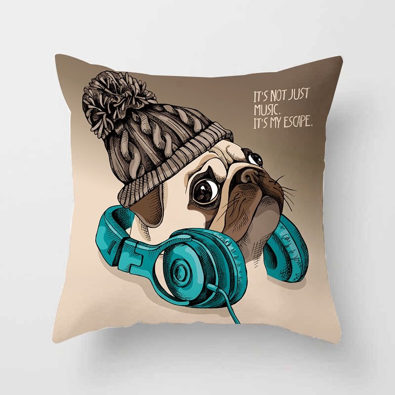 Aesthetic Cute Pug Pillow Case